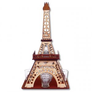 Set cadou Turnul Eiffel cu sticlă și brichete